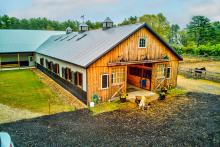 Black &amp;amp; Tan Barn With Wooden Front